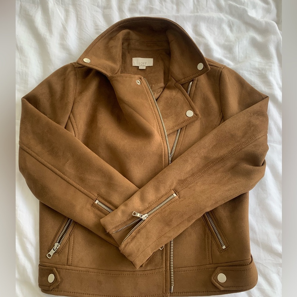 LOfT Faux suede moto jacket